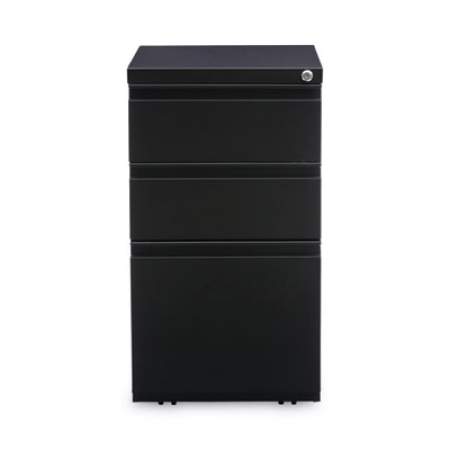 Alera File Pedestal with Full-Length Pull, Left or Right, 3-Drawers: Box/Box/File, Legal/Letter, Black, 14.96" x 19.29" x 27.75" (PBBBFBL)