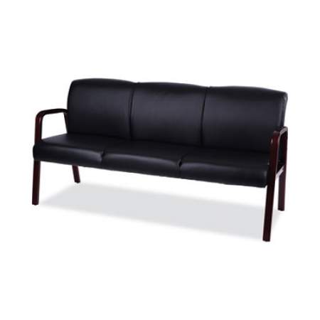 Alera Reception Lounge WL 3-Seat Sofa, 65.75 x 26.13 x 33, Black/Mahogany (RL2319M)