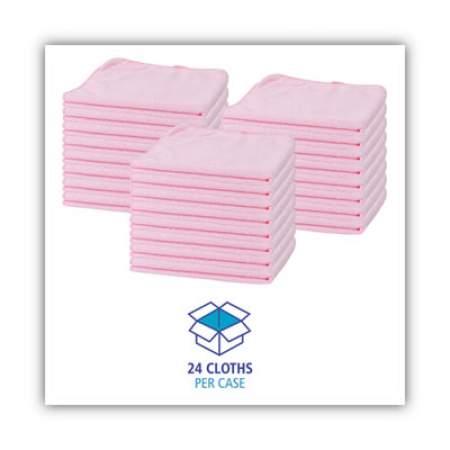 GEN Microfiber Cleaning Cloths, 16 x 16, Pink, 24/Pack (16MFP)