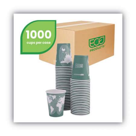 Eco-Products World Art Renewable and Compostable Hot Cups, 12 oz, 50/Pack, 20 Packs/Carton (EPBHC12WA)