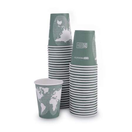 Eco-Products World Art Renewable and Compostable Hot Cups, 12 oz, Gray, 50/Pack, 10 Pack/Carton (EPBHC12WAPKC)