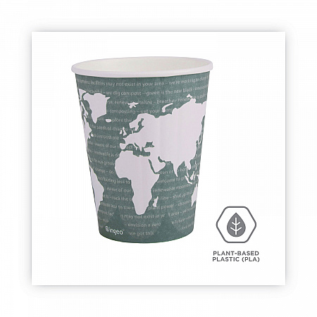 World Art Renewable and Compostable Insulated Hot Cups, 12 oz, Paper, Brown/White, 40/Pack, 15 Packs/Carton (EPBNHC12WD)