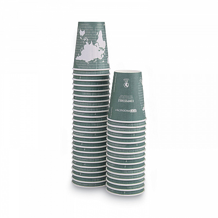 World Art Renewable and Compostable Insulated Hot Cups, 12 oz, Paper, Brown/White, 40/Pack, 15 Packs/Carton (EPBNHC12WD)