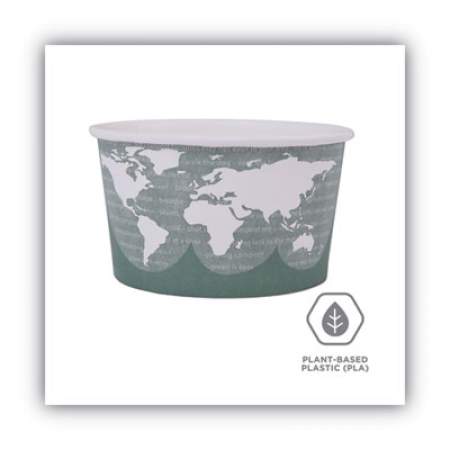 Eco-Products World Art Renewable and Compostable Food Container, 12 oz, 4.05" Diameter x 2.5"h, Green, 25/Pack, 20 Packs/Carton (EPBSC12WA)