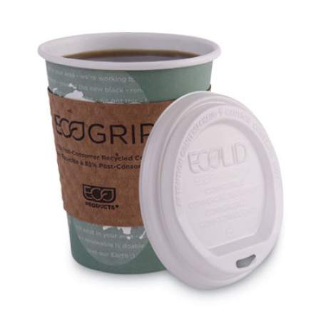 Eco-Products EcoLid Renewable/Compostable Hot Cup Lid, PLA, Fits 10 oz to 20 oz Hot Cups, 50/Pack, 16 Packs/Carton (EPECOLIDW)