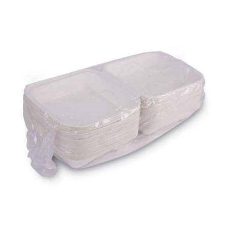Eco-Products Vanguard Renewable and Compostable Sugarcane Clamshells, 1-Compartment, 8 x 8 x 3, White, 200/Carton (EPHC81NFA)