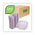 Renewable and Compostable Clear Clamshell Hinged Food Containers, 6 x 6 x 3, Plastic, 80/Pack, 3 Packs/Carton (EPLC6)