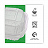 Renewable and Compostable Clear Clamshell Hinged Food Containers, 6 x 6 x 3, Plastic, 80/Pack, 3 Packs/Carton (EPLC6)