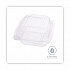 Renewable and Compostable Clear Clamshell Hinged Food Containers, 6 x 6 x 3, Plastic, 80/Pack, 3 Packs/Carton (EPLC6)
