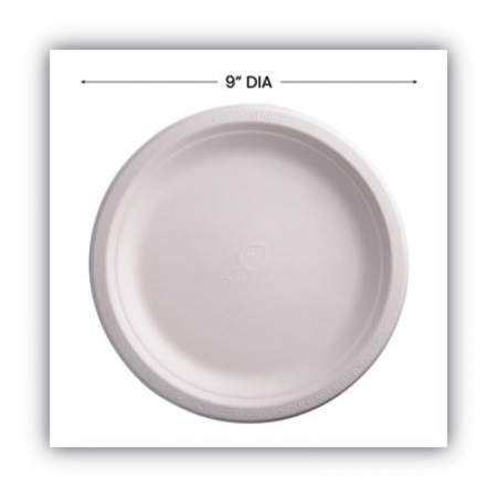 Eco-Products Renewable and Compostable Sugarcane Plates Convenience Pack, 9" dia, Natural White, 50/Pack, 10 Packs/Carton (EPP013PKCT)