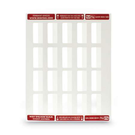 Redi-Tag Laser Printable Index Tabs, 1/5-Cut Tabs, White, 2" Wide, 300/Pack (39170)