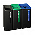 Sustain Decorative Refuse with Recycling Lid, 15 gal, Metal/Plastic, Black/Green (2078991)