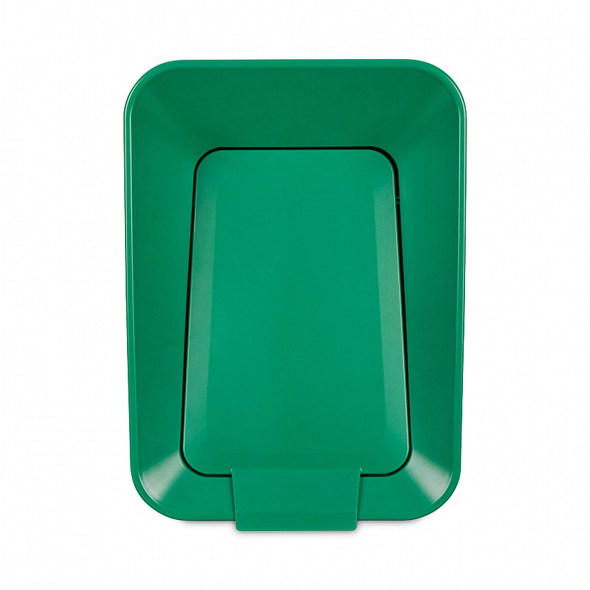Sustain Decorative Refuse with Recycling Lid, 15 gal, Metal/Plastic, Black/Green (2078991)