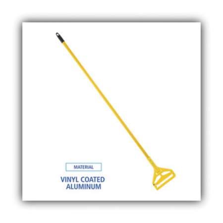 Boardwalk Quick Change Side-Latch Plastic Mop Head Handle, 60" Aluminum Handle, Yellow (620)