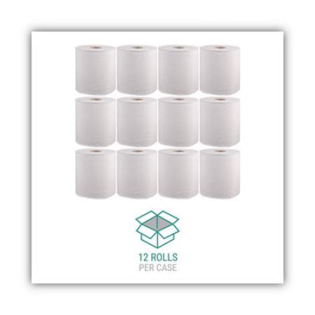 Windsoft Hardwound Roll Towels, 8 x 600 ft, White, 12 Rolls/Carton (1190B)