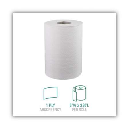 Windsoft Hardwound Roll Towels, 8 x 350 ft, White, 12 Rolls/Carton (109B)