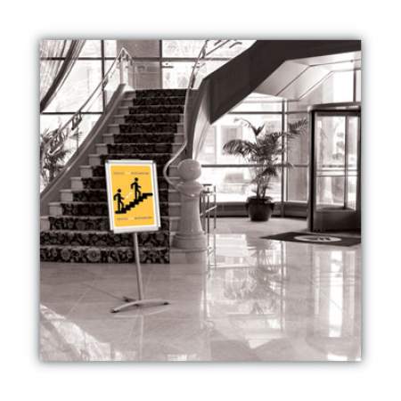 Quartet Improv Lobby Clip-Frame Pedestal Sign, 18 x 24 Frame, 54" High, Aluminum (LCF2418)