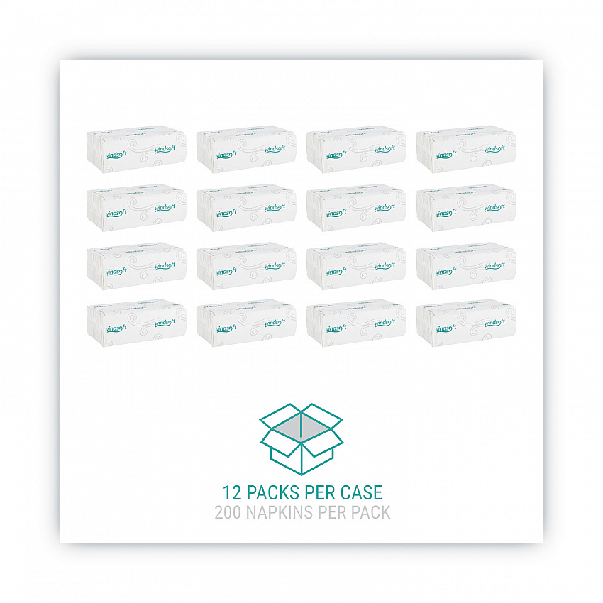 C-Fold Paper Towels, 1-Ply, 10.2 x 13.25, White, 200 Towels/Pack, 12 Packs/Carton (101)