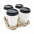 Cup Carrier Tray, 8 oz to 32 oz, Four Cups, Kraft, 300/Carton (4CUPCARRIER)
