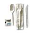 Boardwalk Cutlery Kit, Plastic Fork/Spoon/Knife/Salt/Polypropylene/Napkin, White, 250/Carton (6KITMW)