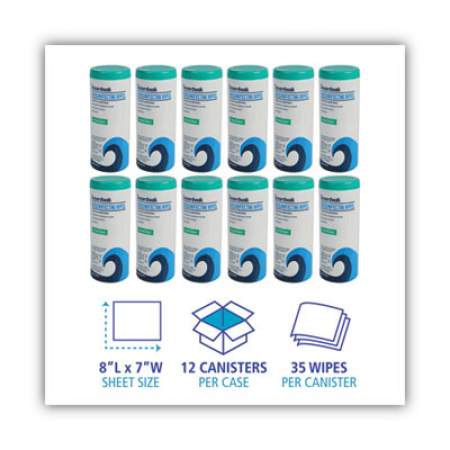 Boardwalk Disinfecting Wipes, 8 x 7, Fresh Scent, 35/Canister, 12 Canisters/Carton (454W35)