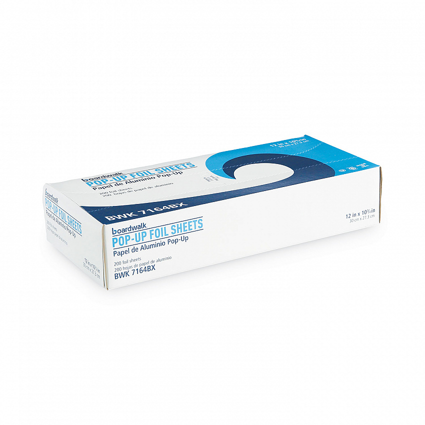 Standard Aluminum Foil Pop-Up Sheets, 63 Gauge, 12 x 10.75, 200/Box, 12 Boxes/Carton (7164)