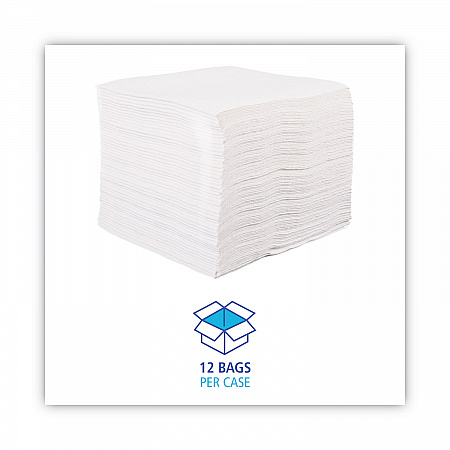 DRC Wipers, 12 x 13, White, 90 Bag, 12 Bags/Carton (V030QPW)