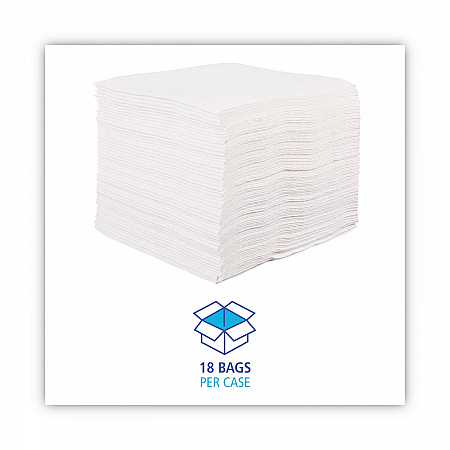 DRC Wipers, 12 x 13, White, 56 Bag, 18 Bags/Carton (V040QPW)