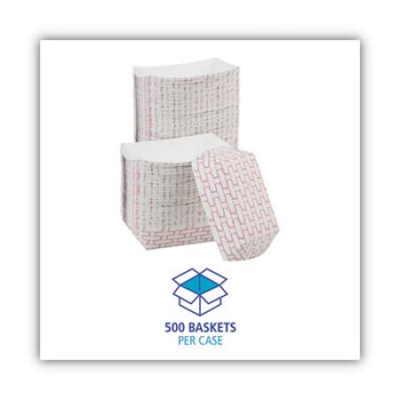 Boardwalk Paper Food Baskets, 2.5 lb Capacity, Red/White, 500/Carton (30LAG250)