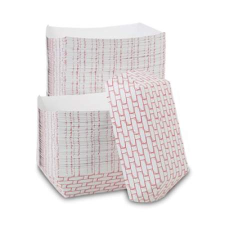 Boardwalk Paper Food Baskets, 5 lb Capacity, Red/White, 500/Carton (30LAG500)