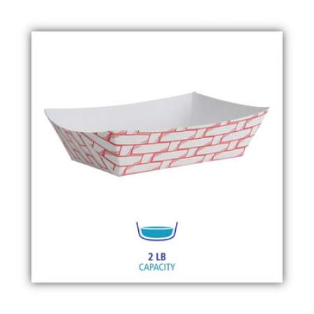 Boardwalk Paper Food Baskets 1 lb Capacity Red/White 1000/Carton 30LAG100 