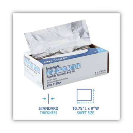 Boardwalk Standard Aluminum Foil Pop-Up Sheets, 9 x 10.75, 500/Box (7162BX)