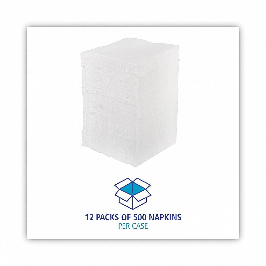 1/4-Fold Lunch Napkins, 1-Ply, 11.8 x 11.2, White, 6,000/Carton (8310W)