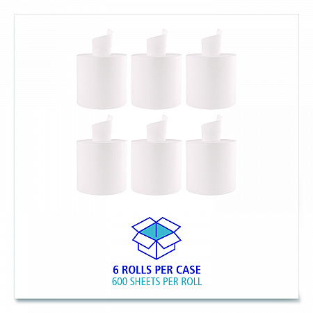 Center-Pull Roll Towels, 2-Ply, 10 x 7.6, White, 600/Roll, 6/Carton (410322)