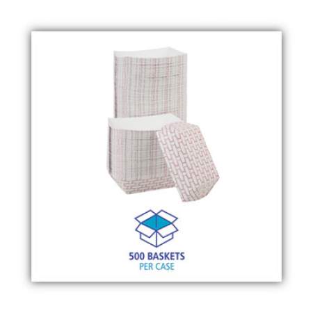 Boardwalk Paper Food Baskets, 3 lb Capacity, Red/White, 500/Carton (30LAG300)