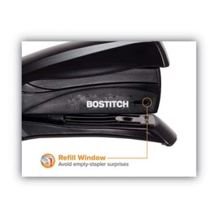 Bostitch Inspire Spring-Powered Half-Strip Compact Stapler, 15-Sheet Capacity, Black (1493)