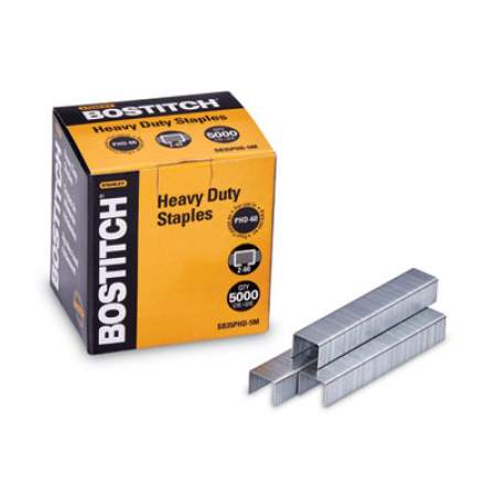Bostitch Heavy-Duty Premium Staples, 0.38" Leg, 0.5" Crown, Steel, 5,000/Box (SB35PHD5M)
