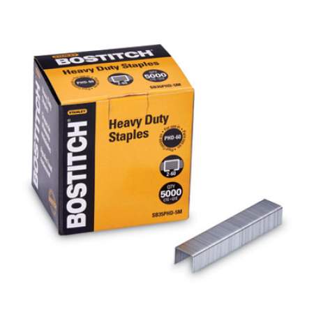 Bostitch Heavy-Duty Premium Staples, 0.38" Leg, 0.5" Crown, Steel, 5,000/Box (SB35PHD5M)