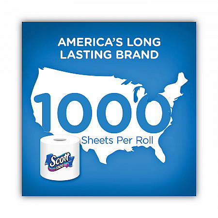 1000 Bathroom Tissue, Septic Safe, 1-Ply, White, 1,000 Sheets/Roll, 20 Rolls/Pack (20032PK)