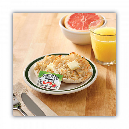 Smuckers 1/2 Ounce Natural Jam, Strawberry, 0.5 oz Container, 200/Carton (8201)