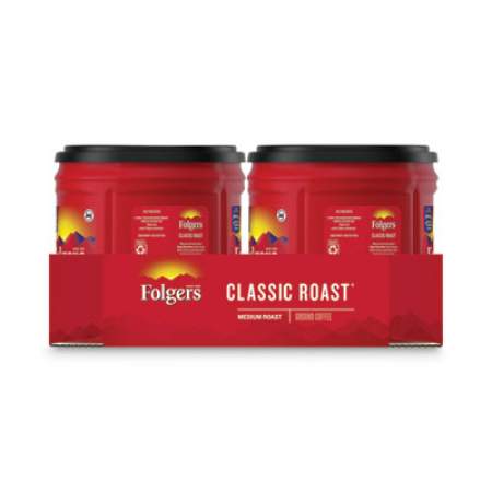 Folgers Coffee, Classic Roast, Ground, 30.5 oz Canister, 6/Carton (20421CT)