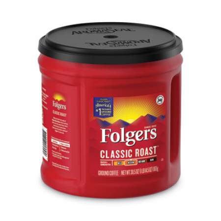 Folgers Coffee, Classic Roast, Ground, 30.5 oz Canister (20421EA)
