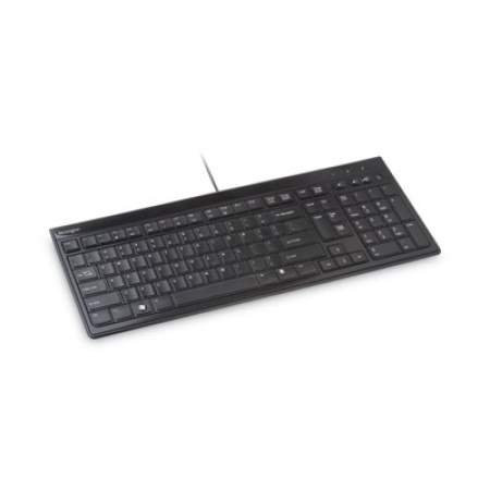 Kensington Slim Type Standard Keyboard, 104 Keys, Black/Silver (72357)