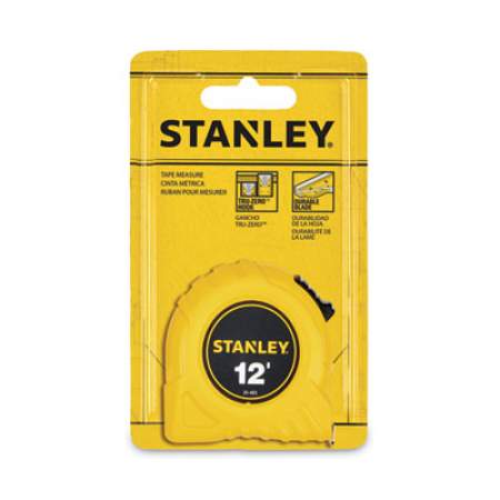 Stanley Bostitch Power Return Tape Measure w/Belt Clip, 1/2" x 12ft, Yellow (30485)