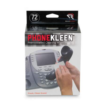 Read Right PhoneKleen Wet Wipes, Cloth, 5 x 5, 72/Box (RR1303)