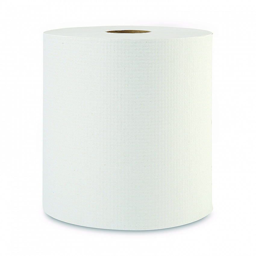 Hardwound Paper Towels, 1-Ply, 8" x 800 ft, White, 6 Rolls/Carton (6254B)