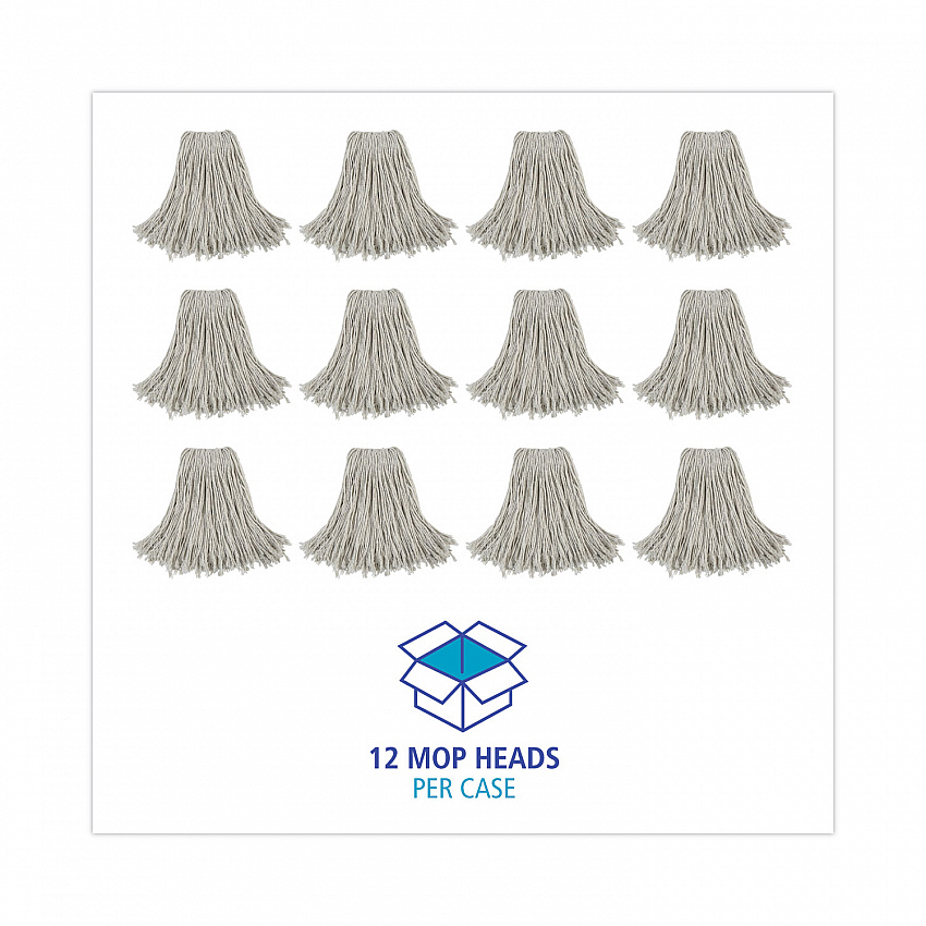 Cut-End Wet Mop Head, Cotton, #24, White 12/Carton (2024CCT)