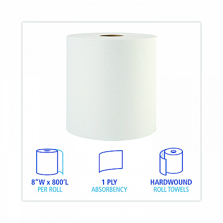 Hardwound Paper Towels, 1-Ply, 8