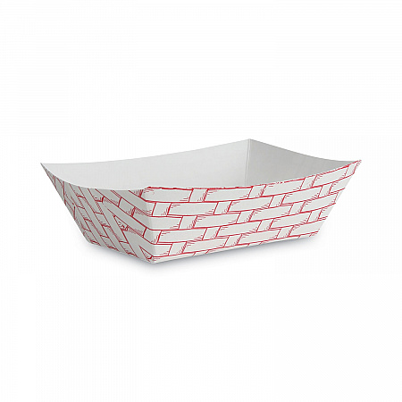 Paper Food Baskets, 1 lb Capacity, Red/White, 1,000/Carton (30LAG100)