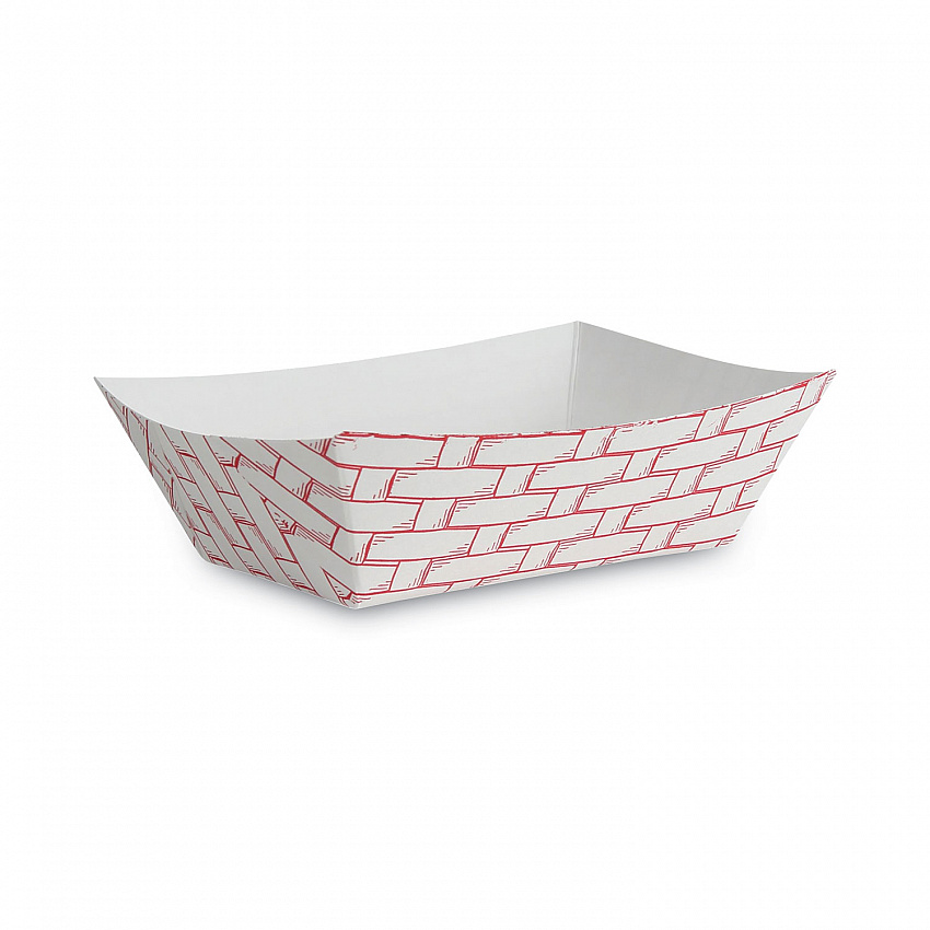 Paper Food Baskets, 1 lb Capacity, Red/White, 1,000/Carton (30LAG100)